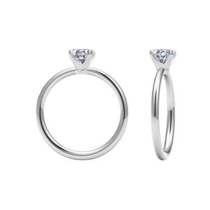 TIF9320006 Crossed four-prong light gold thin straight arm diamond ring 11#