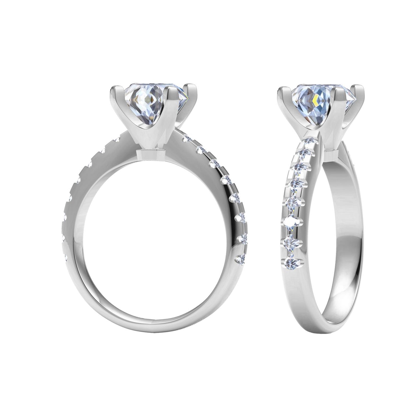 TIF39219653 Cross four-prong semi-set straight arm diamond ring 9#