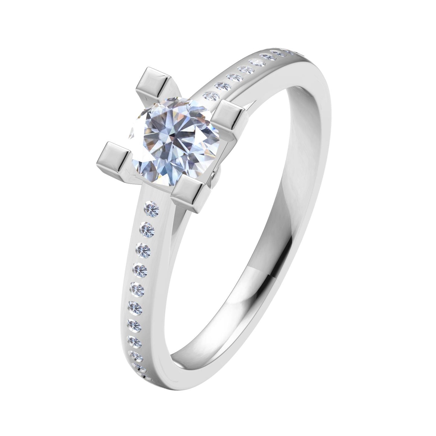 TIF67517047 square U-shaped four-prong half-set straight arm ring 13#