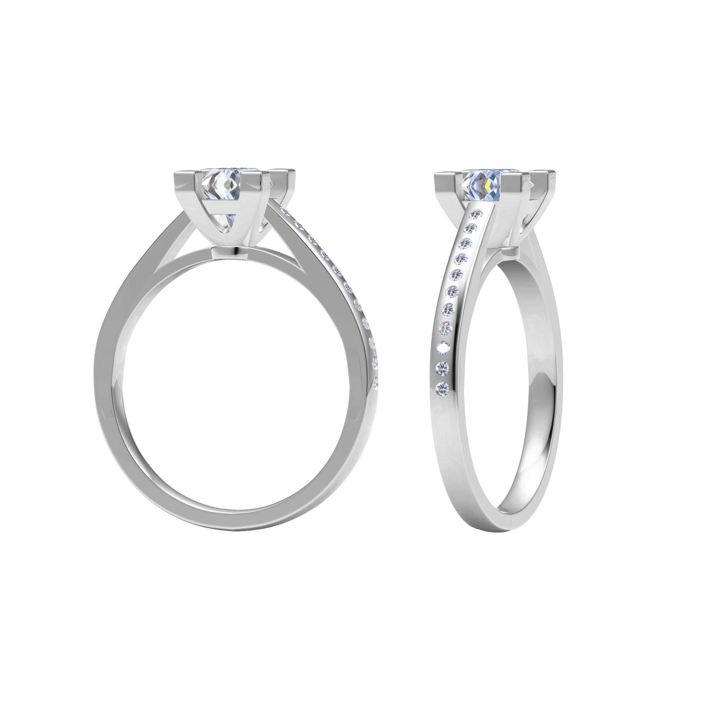 TIF67517047 square U-shaped four-prong half-set straight arm ring 13#
