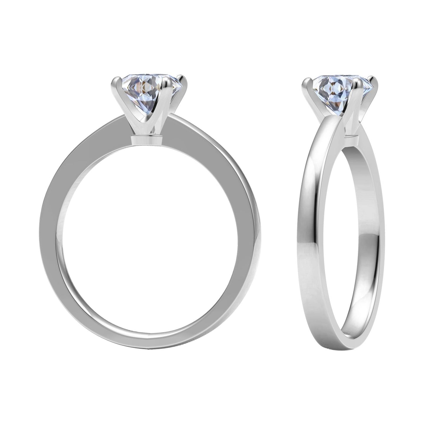 TIF18329992U-shaped four-claw light gold straight arm diamond ring 8.5#