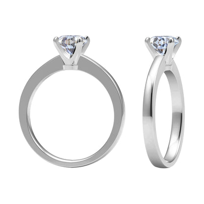 TIF18329992U-shaped four-claw light gold straight arm diamond ring 8.5#