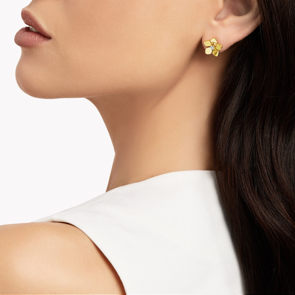 GLF-RGE1804 five-leaf flower mini earrings