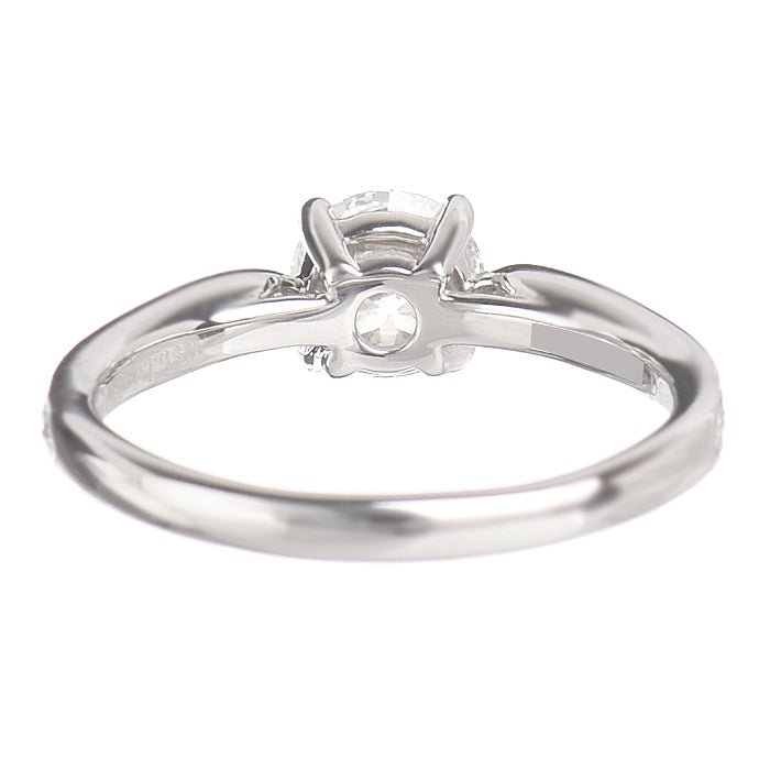 TIF72411071 Crossed four prongs semi-set spade edge straight arm diamond ring 12#