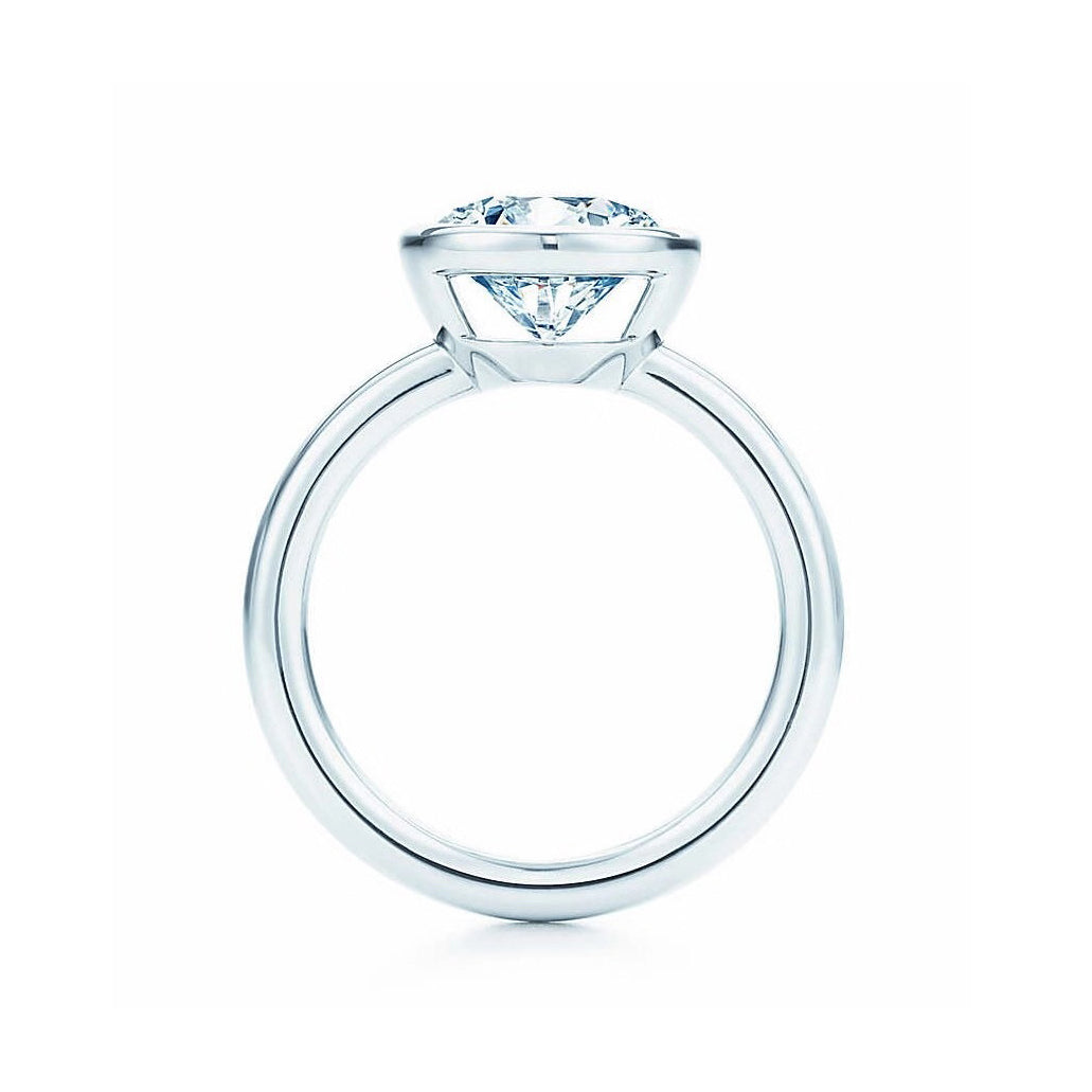 TIF84714592 barrel smooth gold straight arm diamond ring 12#