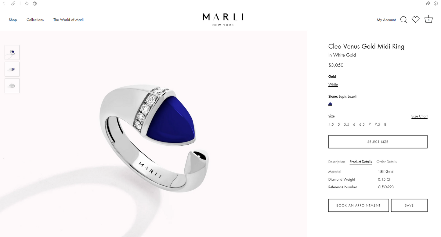MARLI-CLEO-R93蛇形尖锥戒指