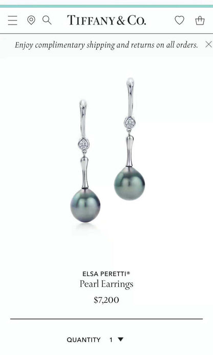 TIF74980812 pearl ear hooks with diamonds