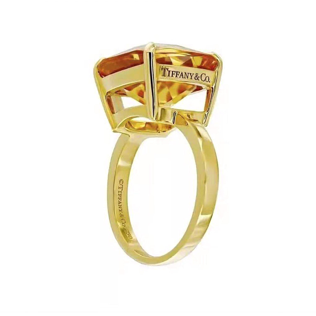 TIF47820165 Citrine Cross Four Claw Ring 18#