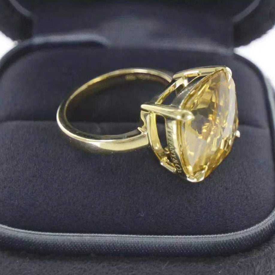 TIF47820165 Citrine Cross Four Claw Ring 18#