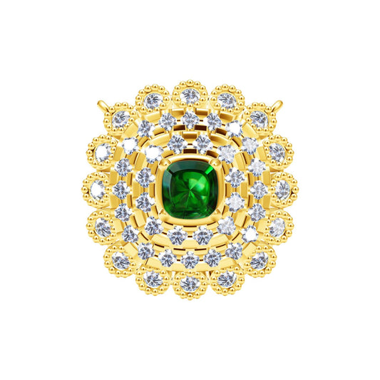 TIF5132179 pillow-shaped diamond bead three-circle stone pendant