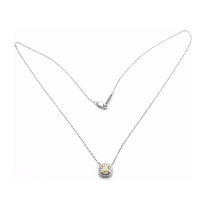 TIF72802878 pillow-shaped two-circle stone chain pendant