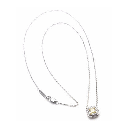 TIF72802878 pillow-shaped two-circle stone chain pendant