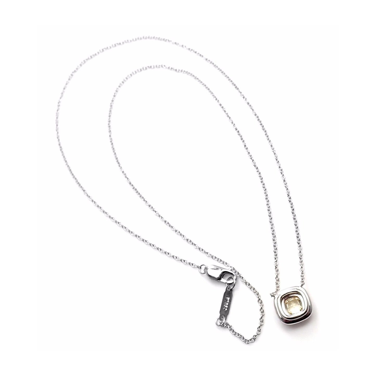 TIF72802878 pillow-shaped two-circle stone chain pendant