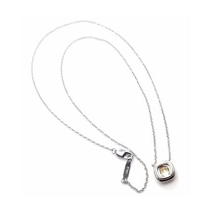 TIF72802878 pillow-shaped two-circle stone chain pendant