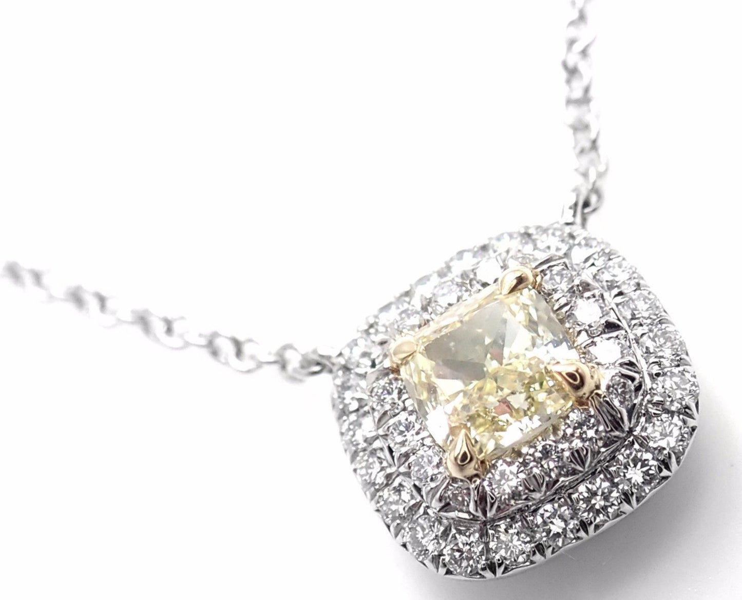 TIF72802878 pillow-shaped two-circle stone chain pendant