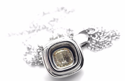 TIF72802878 pillow-shaped two-circle stone chain pendant