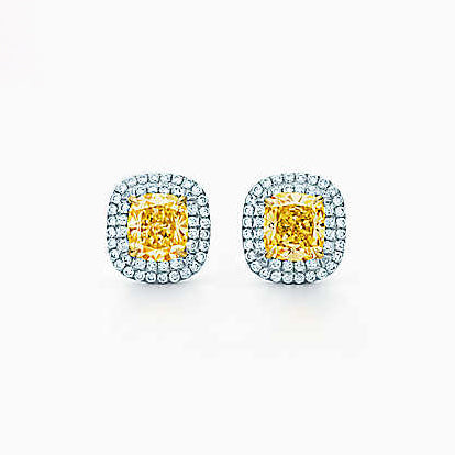 TIF60142940 pillow-shaped two-circle stone earrings