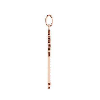 TIF159341 pink diamond four-leaf flower key pendant