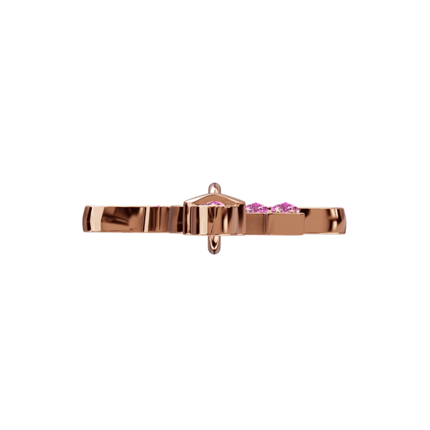 TIF159341 pink diamond four-leaf flower key pendant