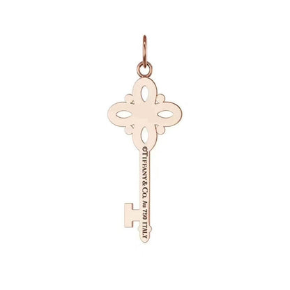 TIF159341 pink diamond four-leaf flower key pendant