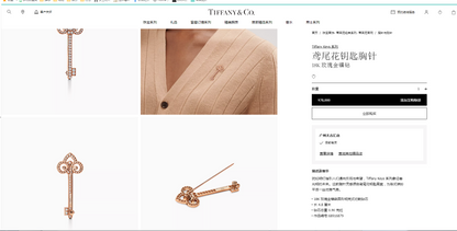 TIF-68919879满钻牛角钥匙胸针48mm