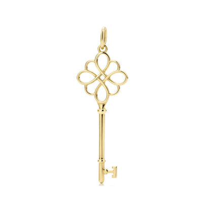 TIF33485463 light gold Chinese knot key pendant 1.75 inches