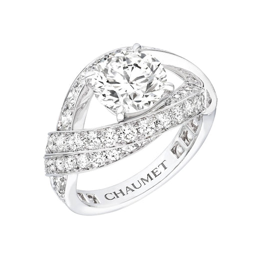 SM-085262 full diamond spiral twisted arm ring main stone 0.7ct