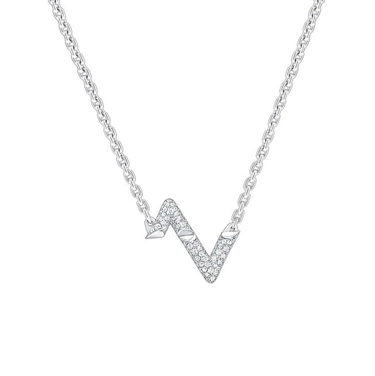 LV-Q93812 small 12mm full diamond bolt chain pendant necklace