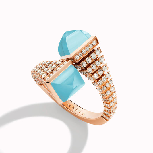 MR-CLEO-R27 full diamond hollow hammer ring