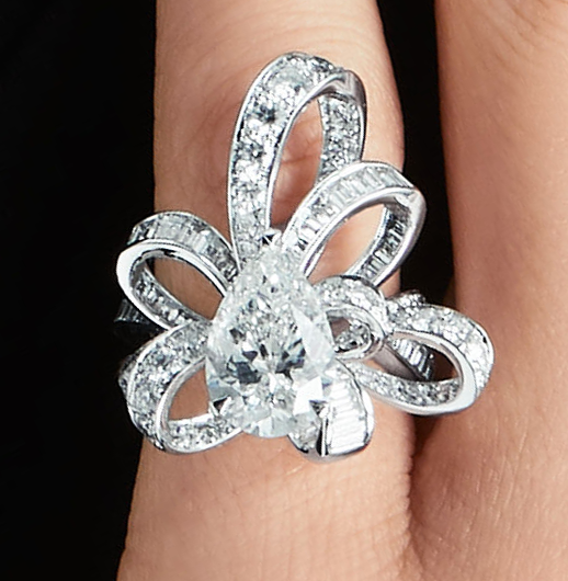 GLF-RGR617 bow-set T-square diamond ring 12.5#