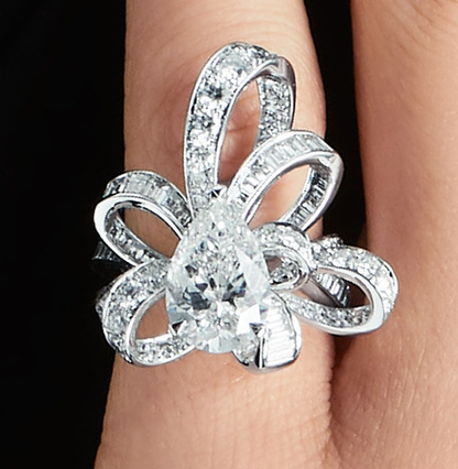 GLF-RGR617 bow-set T-square diamond ring 12.5#