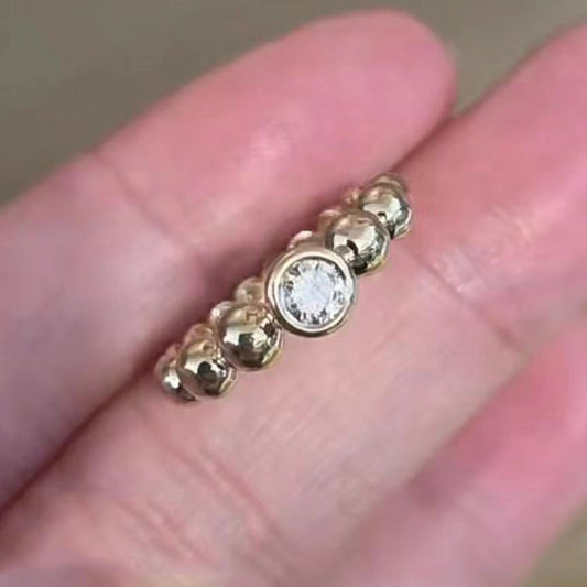 VCAR84132 single row of large and small round beads ring 13#
