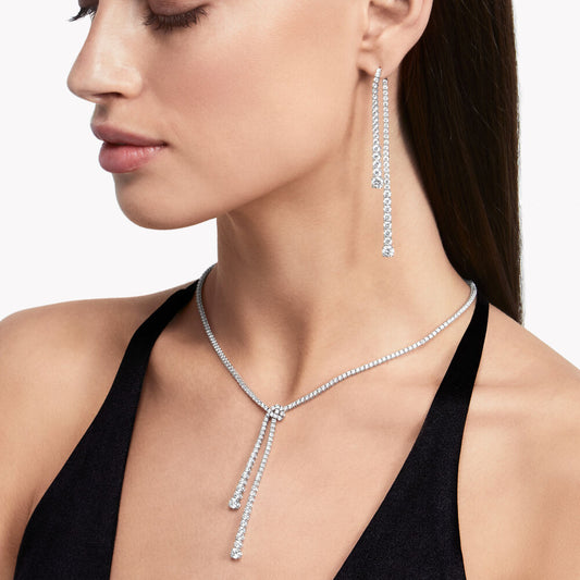 GLF-RGN382 Rope Knot Double Row Diamond Necklace