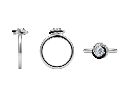 KDY-N955154三环玛瑙三爪戒指0.3ct