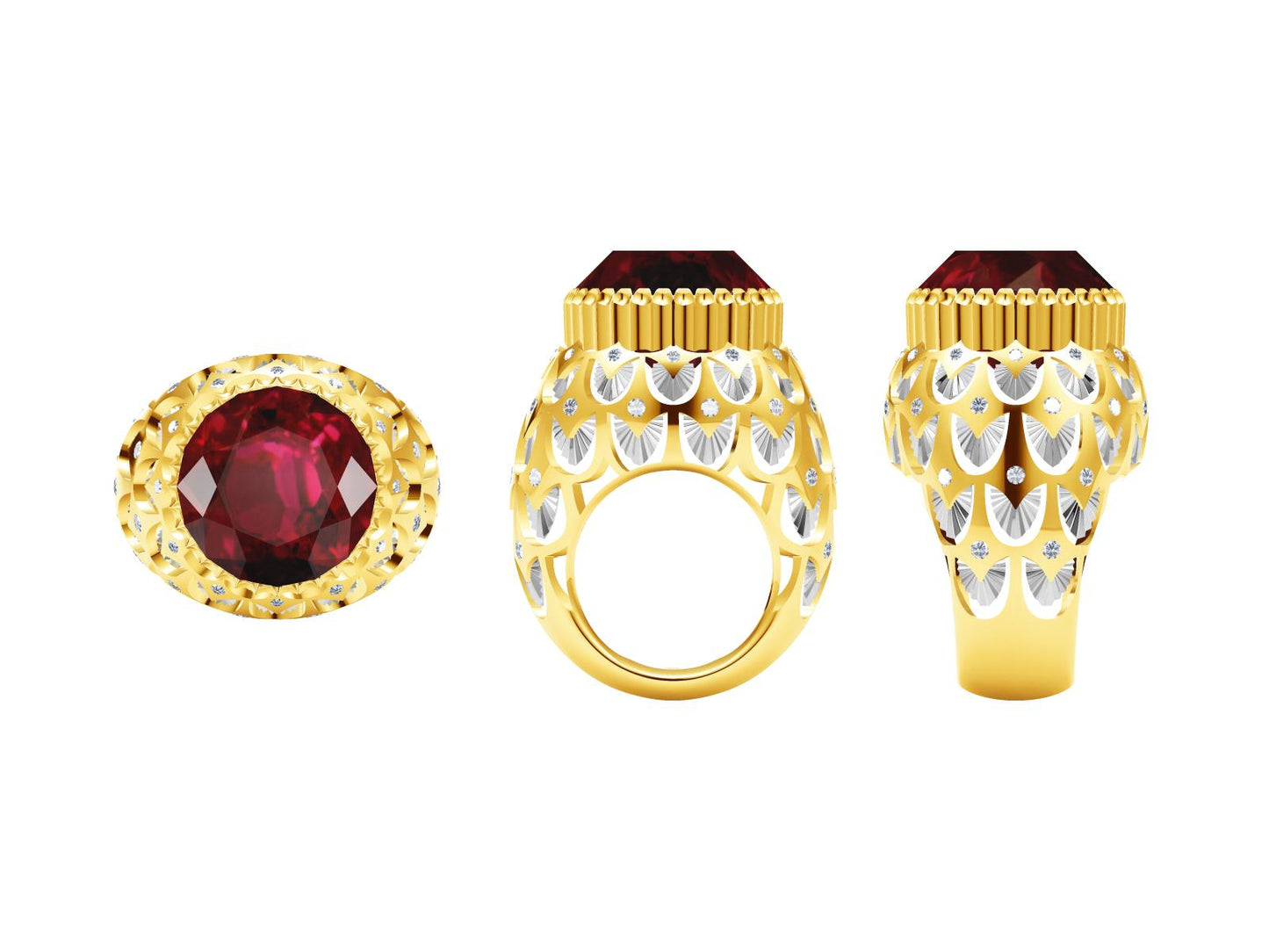 BQLT-RIN611783 color lace colorful treasure large round arm ring