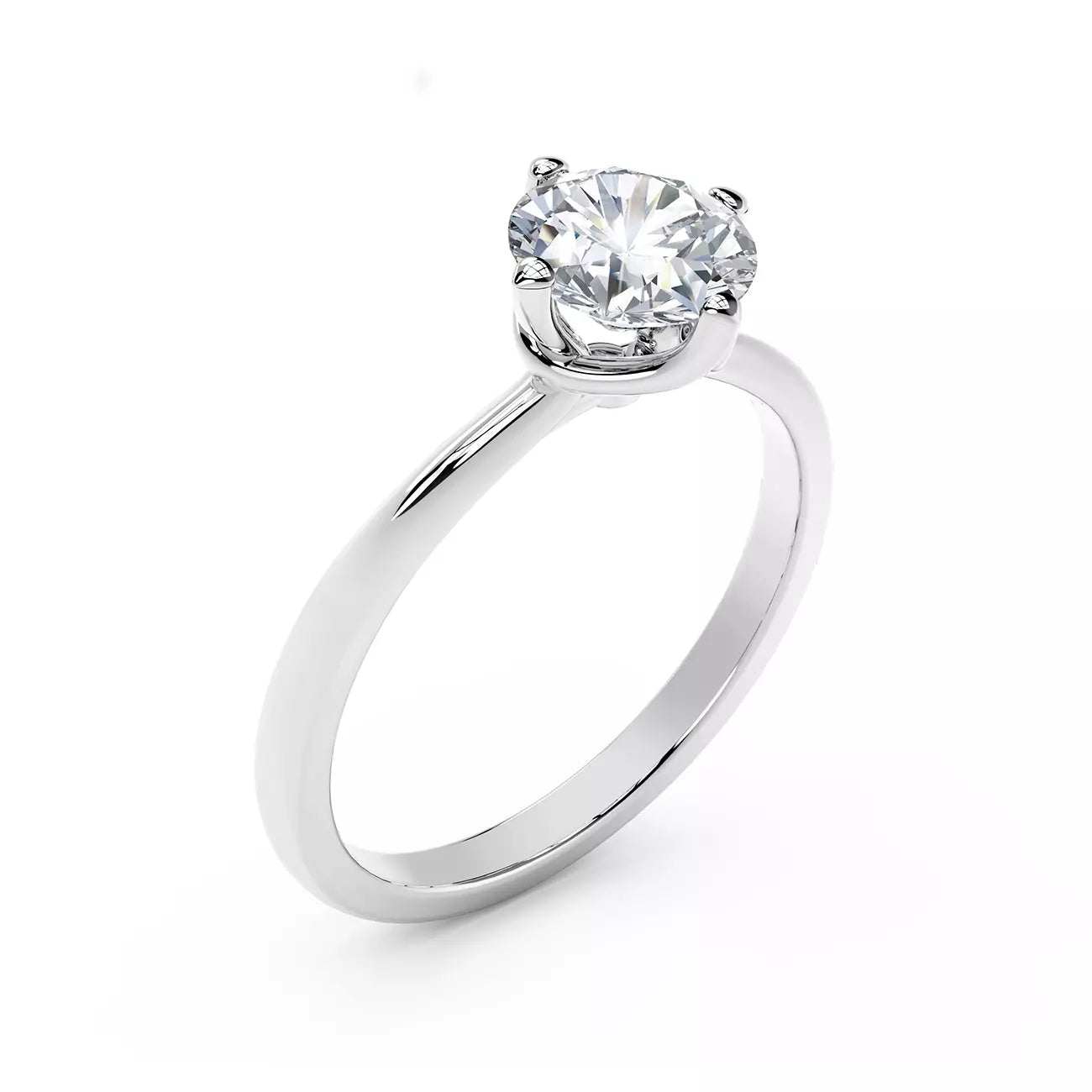 DBES-R813542 Cross four-claw light gold main diamond ring for women 12#