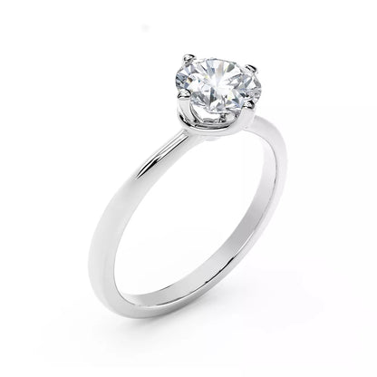 DBES-R813542 Cross four-claw light gold main diamond ring for women 12#