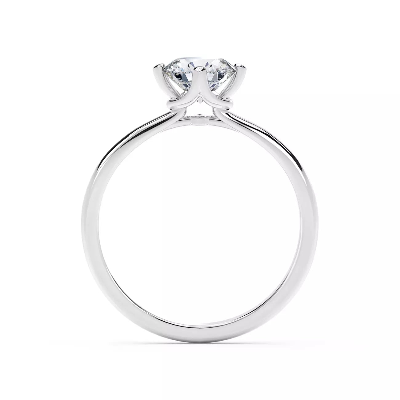 DBES-R813542 Cross four-claw light gold main diamond ring for women 12#