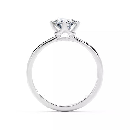 DBES-R813542 Cross four-claw light gold main diamond ring for women 12#