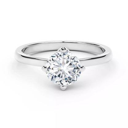 DBES-R813542 Cross four-claw light gold main diamond ring for women 12#