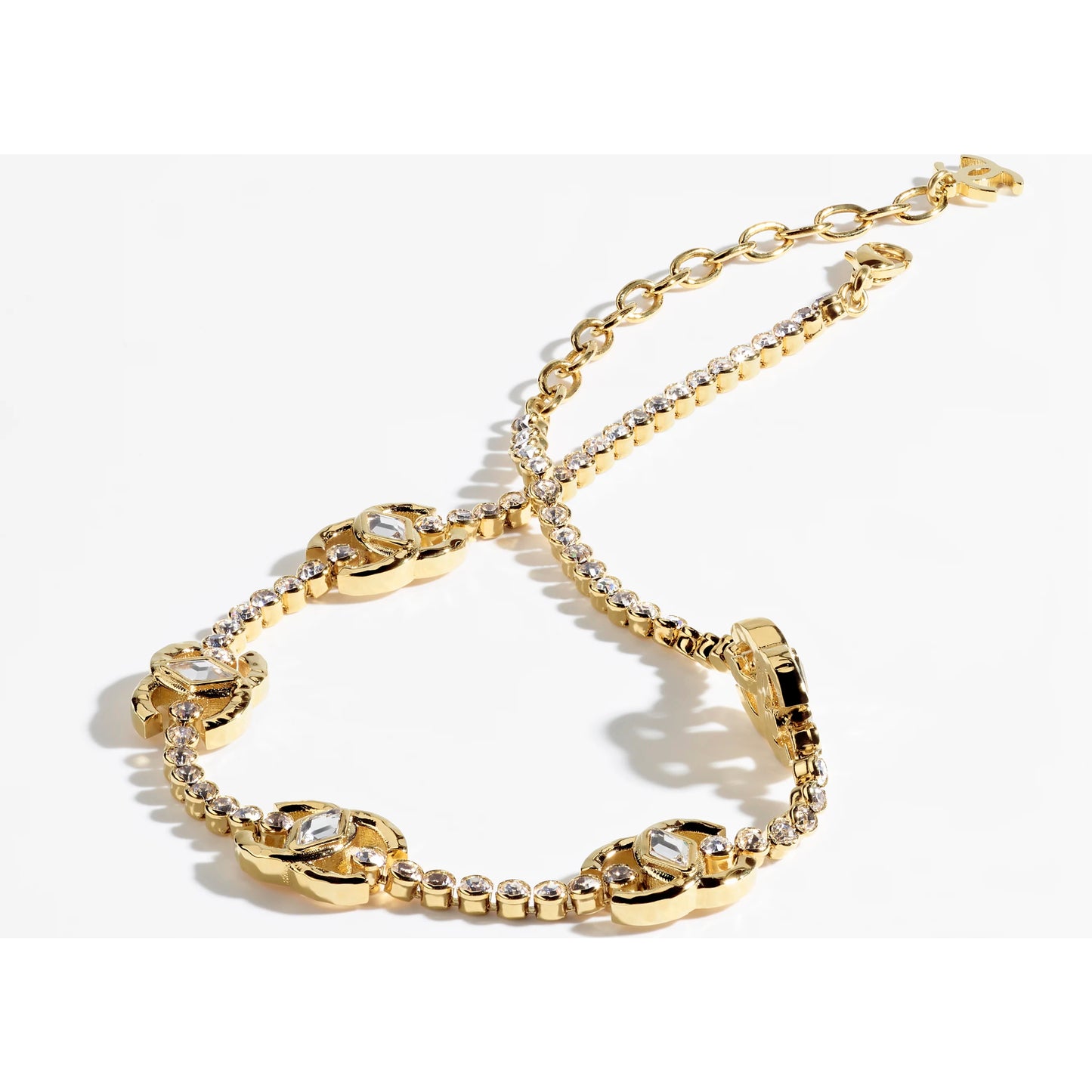 XNE-AB9925 Double C+ Bubble Color Separation Bezel Necklace