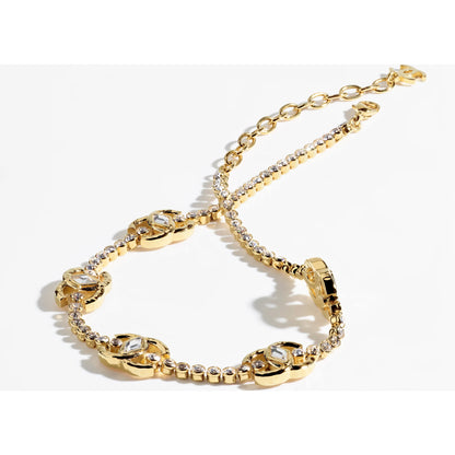 XNE-AB9925 Double C+ Bubble Color Separation Bezel Necklace