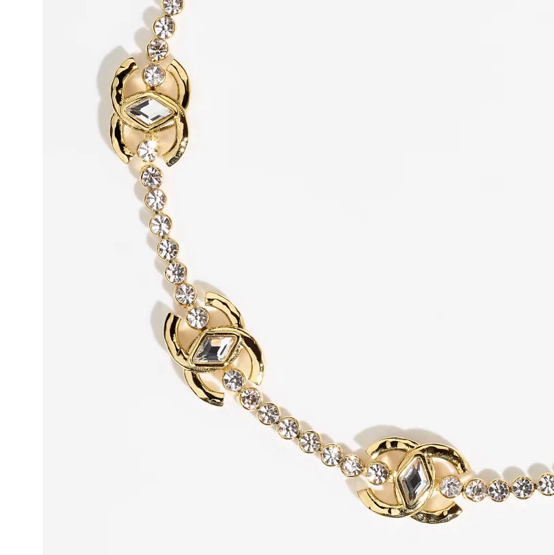 XNE-AB9925 Double C+ Bubble Color Separation Bezel Necklace