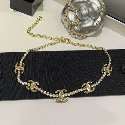 XNE-AB9925 Double C+ Bubble Color Separation Bezel Necklace