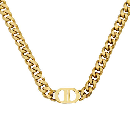 DIOR-N49412光金CD牛仔字母项链