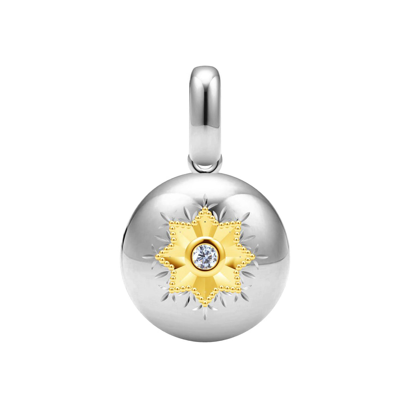 BQLT-PEN49813 round glossy flower bead pendant diamond flower