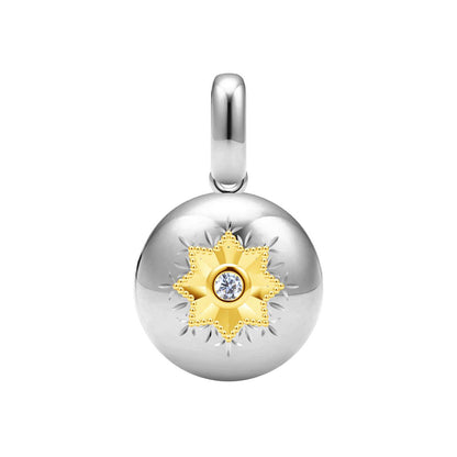 BQLT-PEN49813 round glossy flower bead pendant diamond flower