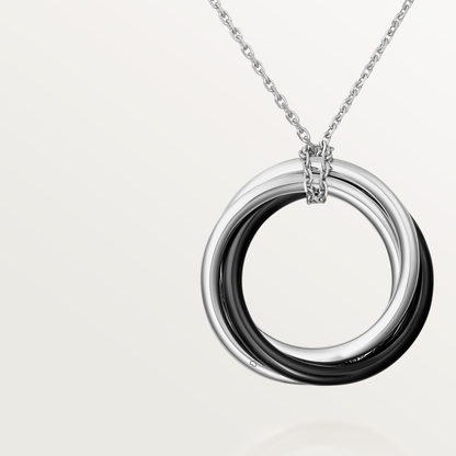 KDY-B3045500 three-ring ceramic single row diamond ring pendant