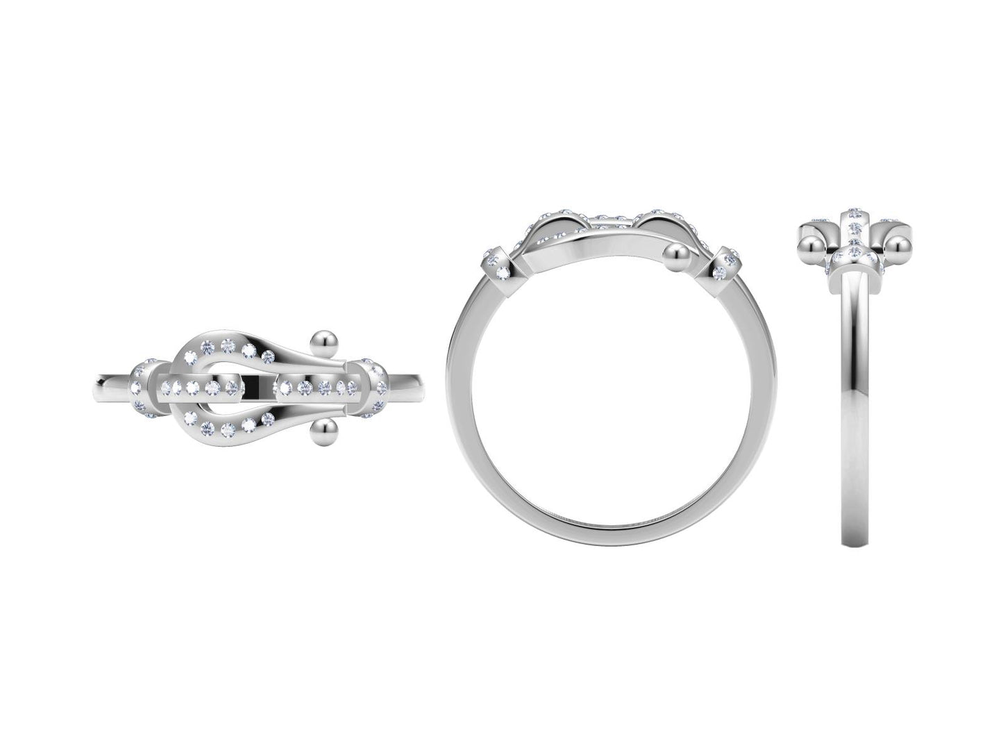 FLD-64481 Rope Buckle Horseshoe Ring