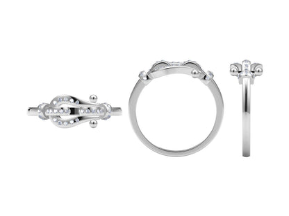 FLD-64481 Rope Buckle Horseshoe Ring